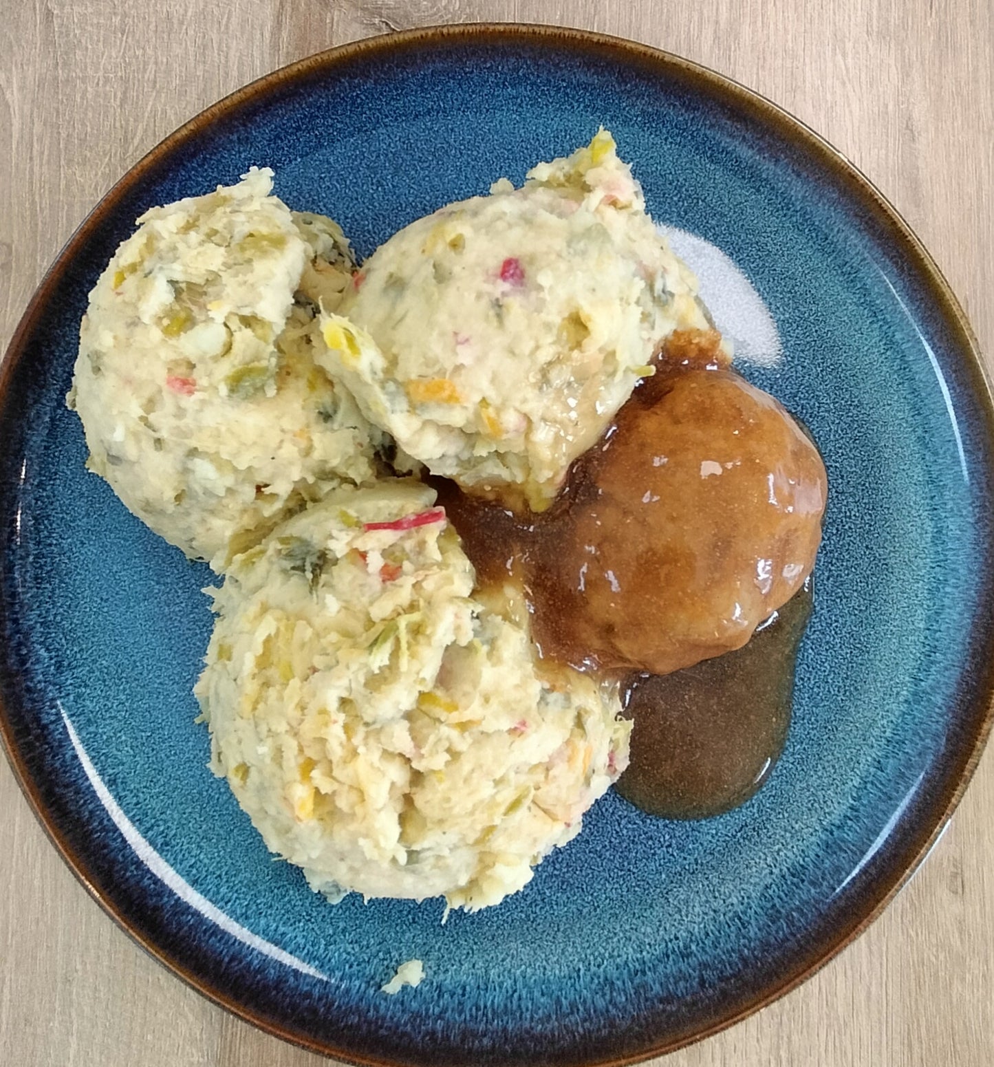 Stamppot Prei-paprika  Bal gehakt+ jus